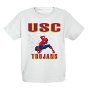 USC Trojas Youth White Marvel Spider Man Sticky Web Cotton T-Shirt